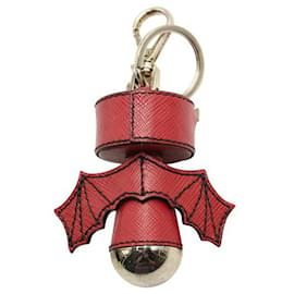 Prada-Llavero con diseño de murciélago y colgante para bolso en rojo de Prada-Roja