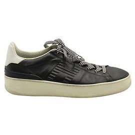 Hogan Men's Leather Sneakers Pure 86 Allacciato In Black Black