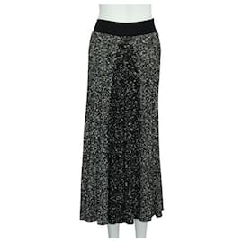 Céline-Celine Black & White Knit Skirt-Black