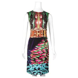 Mary Katrantzou-Mary Katrantzou Multicoloured Floral & Fish Print Sleeveless Midi Dress-Multiple colors