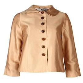 Autre Marque-Contemporary Designer Gold Jacket With Polka Dot Lining-Golden