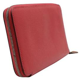 Hermès-Hermes Silk'In Classique Long Wallet in Texas Rose-Red