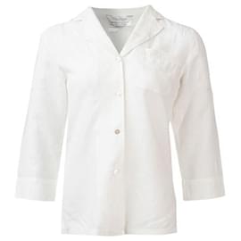 Autre Marque-Camisa de lino de diseño contemporáneo-Blanco