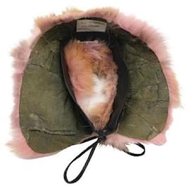 Miu Miu-Miu Miu Coyote & Lamb Leather Pink & Beige Collar-Pink