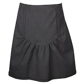 Miu Miu-Miu Miu Dark Grey Knee Length Skirt-Grey