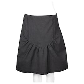 Miu Miu-Miu Miu Dark Grey Knee Length Skirt-Grey
