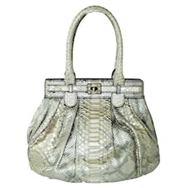 Zagliani Puffy Python Oxide Grigio D'oro
