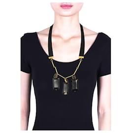 Marni-MARNI Black & Gold Resin & Crystal Necklace-Black