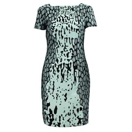 Diane Von Furstenberg-DIANE VON FURSTENBERG Black and White Print Dress with Lace Decoration-Other