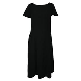 Acne-Acne Studios Black Dress with Pleats on Side-Black