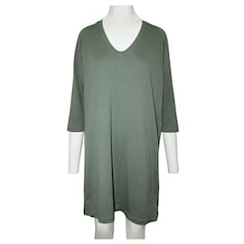 Dries Van Noten-Dries Van Noten Übergroßes grünes T-Shirt-Kleid-Grün