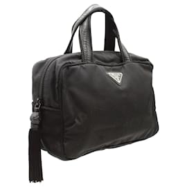 Prada-Tessuto and  Passama Handbag with Tassel-Black
