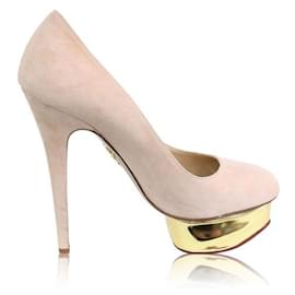 Charlotte Olympia-CHARLOTTE OLYMPIA Suede Dolly Pumps-Other