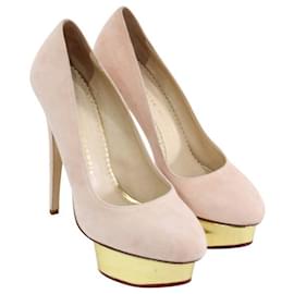 Charlotte Olympia-CHARLOTTE OLYMPIA Suede Dolly Pumps-Other
