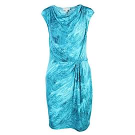 Michael Kors-Michael Michael Kors Water Print Midi Dress-Blue