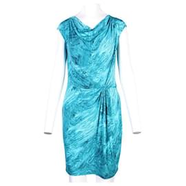 Michael Kors-Michael Michael Kors Water Print Midi Dress-Blue