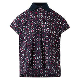 Hermès-Camisa con cuello estampado-Multicolor