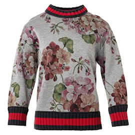 Gucci-Graues Neopren-Sweatshirt mit Aufdruck-Mehrfarben