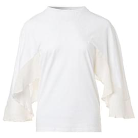 Chloé-Top de algodón con detalles transparentes-Blanco