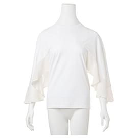 Chloé-Top de algodón con detalles transparentes-Blanco