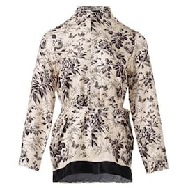 Gucci-Camicia con colletto monocromatico floreale-Multicolore