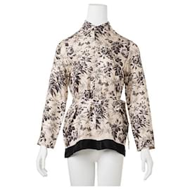 Gucci-Camisa floral monocromática con cuello-Multicolor