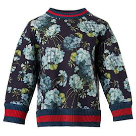 Gucci-Neopren-Sweatshirt mit Hortensien-Print-Mehrfarben