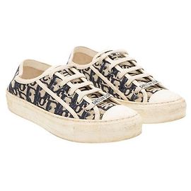Sneaker Walk'n'Dior Coton brodé Dior Oblique bleu profond Bleu