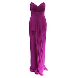 Autre Marque-MARCHESA NOTTE Vestido de noche morado-Púrpura
