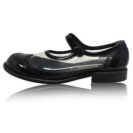 COMME DES GARCONS Derby in vernice e trasparente Nero