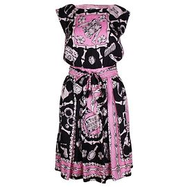 MOSCHINO CHEAP AND CHIC Robe en soie imprimée os Multicolore