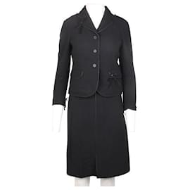 Prada-PRADA Wool Skirt Suit Set-Black