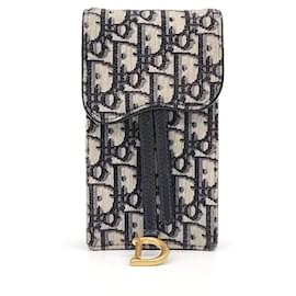 Christian Dior-Mini borsa a tracolla Dior Oblique-Beige,Blu navy