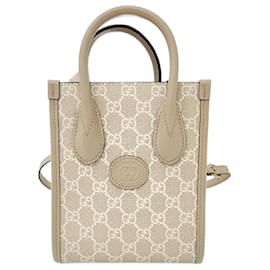 Gucci-Gucci Interlocking G Mini Tote Bag (671623)-Beige