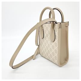 Gucci-Gucci Interlocking G Mini Tote Bag (671623)-Beige