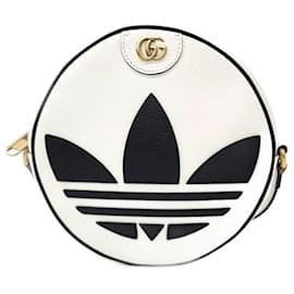 Gucci-Borsa a tracolla rotonda Gucci X Adidas-Bianco,Multicolore