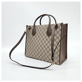 Gucci-Gucci X Disney Tote Cum Shoulder Bag (648134)-Brown,Multiple colors,Beige,Other