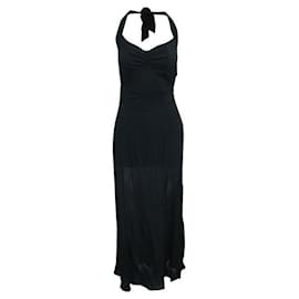 Reformation-REFORMATION Black Maxi Dress with Front Opening-Black