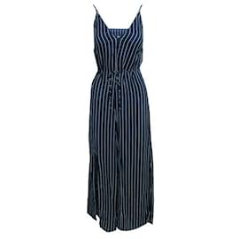 Reformation-REFORMATION Maxi Striped Dress with opening at the back-Blue