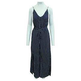 Reformation-REFORMATION Maxi Striped Dress with opening at the back-Blue
