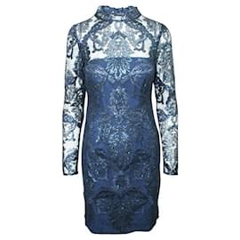 Autre Marque-CONTEMPORARY DESIGNER Asabi Sequin Lace Dress-Blue