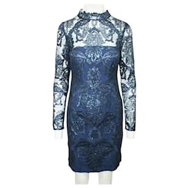 Autre Marque-Vestido de renda com lantejoulas Asabi do DESIGNER CONTEMPORÂNEO-Azul