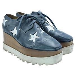 Stella Mc Cartney-Stella McCartney – Elyse – Plateau-Sneakers mit Sternen, Blau-Blau