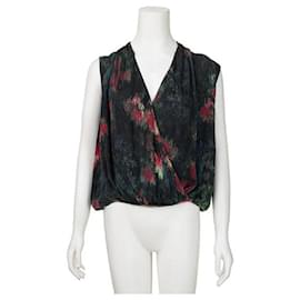 Autre Marque-Blusa de seda con estampado múltiple cruzada de diseñador contemporáneo-Multicolor