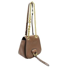 Miu Miu-Bolsa tiracolo Miu Miu Brown Madras Dahlia-Marrom