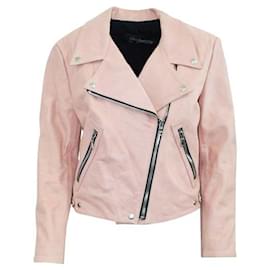 Reformation-Reformation Light Pink Leather Jacket-Pink