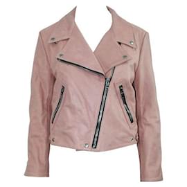 Reformation-Reformation Light Pink Leather Jacket-Pink