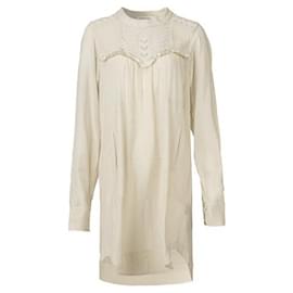 Isabel Marant Etoile-Isabel Marant Etoile Embellished Long Sleeve Blouse-White