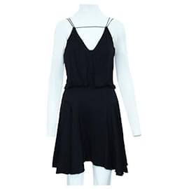 Autre Marque-Contemporary Designer Black Dress With Spaghetti Shoulder Straps-Black