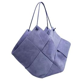Bottega Veneta-Bottega Veneta Lilac Suede Intercciato Tote Bag-Purple